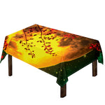 Yellow Full Moon Print Tablecloth