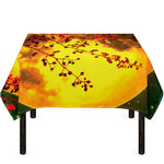Yellow Full Moon Print Tablecloth