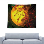 Yellow Full Moon Print Tapestry