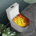 Yellow Full Moon Print Toilet Lid Cover