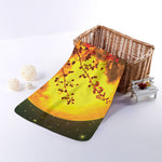 Yellow Full Moon Print Towel