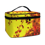 Yellow Full Moon Print Travel Makeup Bag