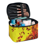 Yellow Full Moon Print Travel Makeup Bag