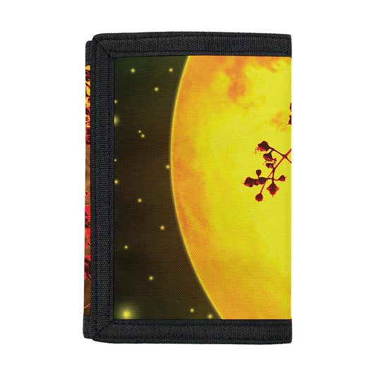 Yellow Full Moon Print Trifold Wallet