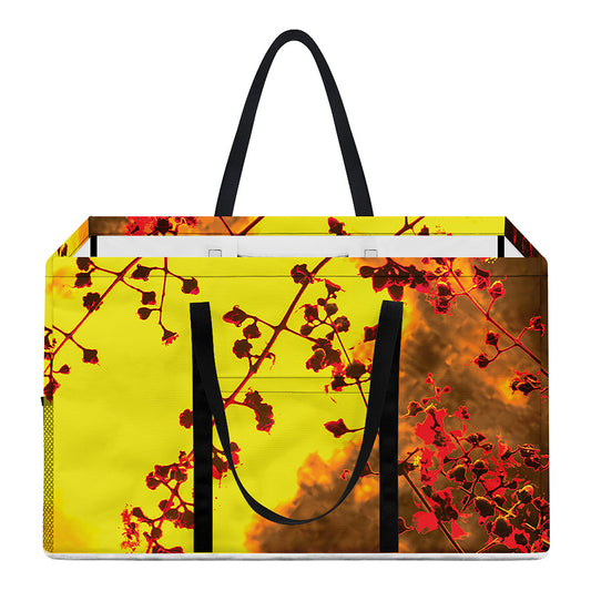 Yellow Full Moon Print Utility Tote Bag