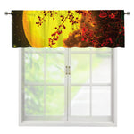 Yellow Full Moon Print Window Valance