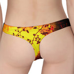 Yellow Full Moon Print Women's Thong