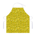 Yellow Geometric Banana Pattern Print Adjustable Apron
