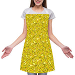 Yellow Geometric Banana Pattern Print Adjustable Apron