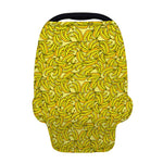 Yellow Geometric Banana Pattern Print Baby Seat Cover