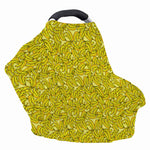 Yellow Geometric Banana Pattern Print Baby Seat Cover