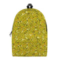Yellow Geometric Banana Pattern Print School Backpack