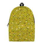 Yellow Geometric Banana Pattern Print Backpack