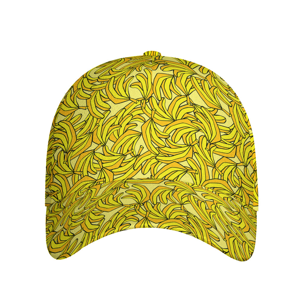 Yellow Geometric Banana Pattern Print Baseball Cap