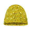 Yellow Geometric Banana Pattern Print Beanie