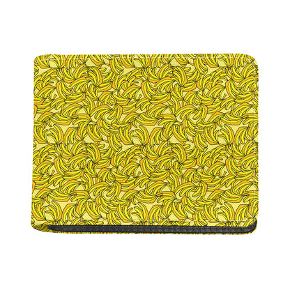 Yellow Geometric Banana Pattern Print Bifold Wallet