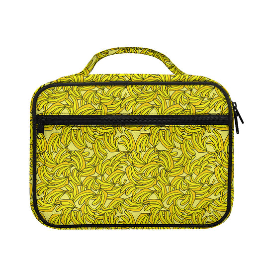 Yellow Geometric Banana Pattern Print Briefcase Bible Bag