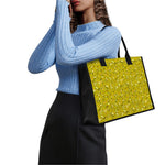 Yellow Geometric Banana Pattern Print Canvas Tote Bag