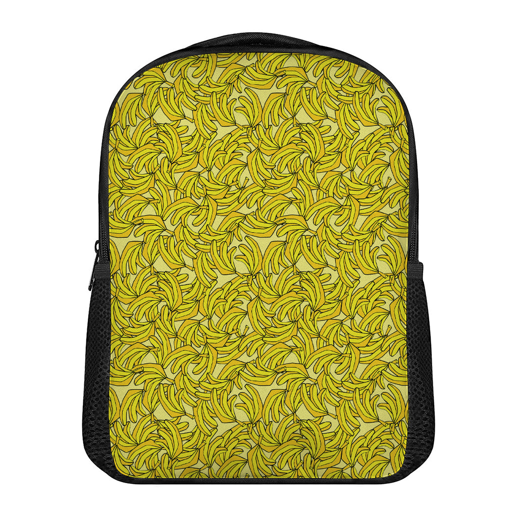 Yellow Geometric Banana Pattern Print Casual Backpack