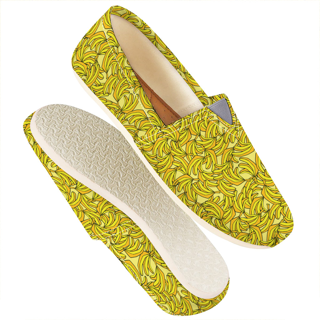 Yellow Geometric Banana Pattern Print Casual Shoes