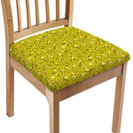 Yellow Geometric Banana Pattern Print Chair Cushion Cover