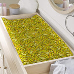 Yellow Geometric Banana Pattern Print Changing Pad Cover