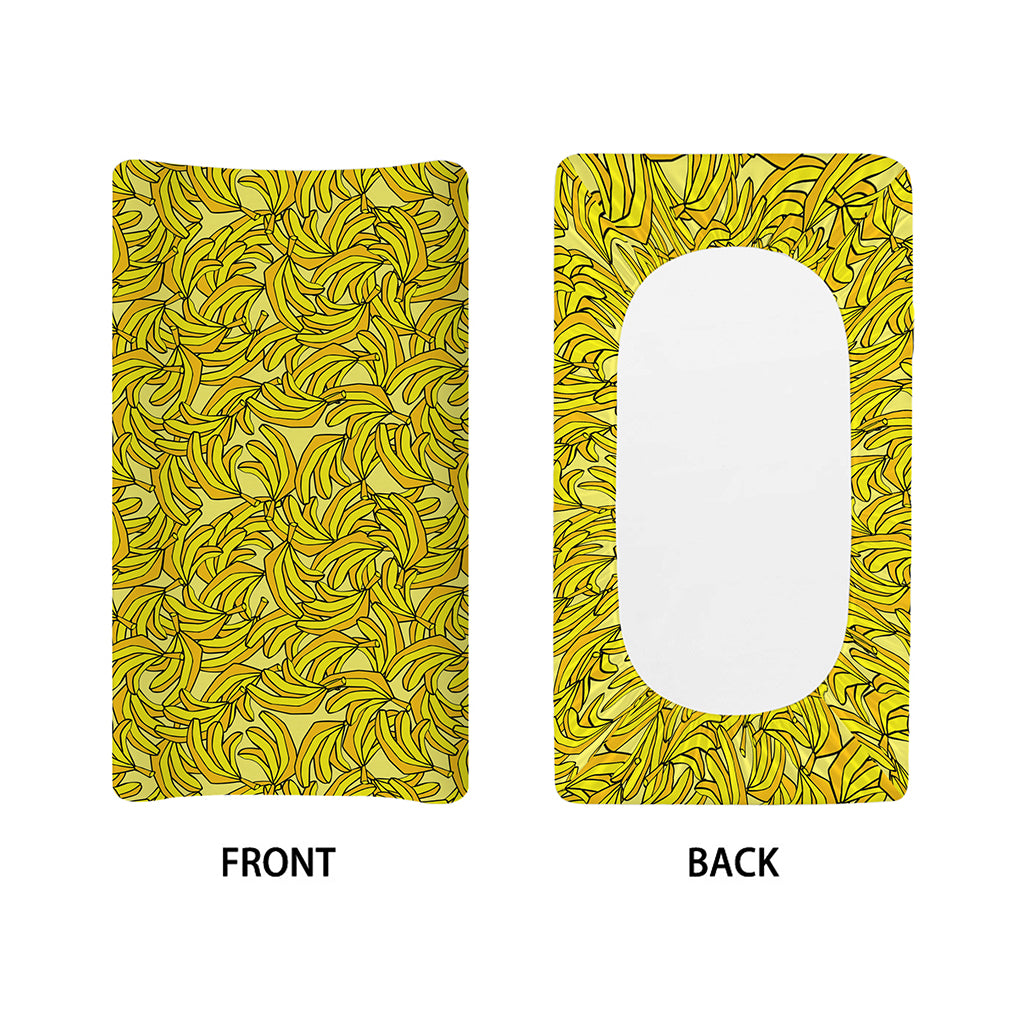 Yellow Geometric Banana Pattern Print Changing Pad Cover