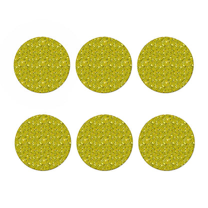 Yellow Geometric Banana Pattern Print Coaster Set
