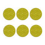 Yellow Geometric Banana Pattern Print Coaster Set