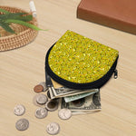 Yellow Geometric Banana Pattern Print Coin Purse