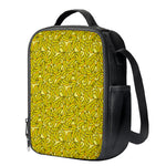 Yellow Geometric Banana Pattern Print Crossbody Lunch Bag