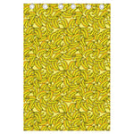 Yellow Geometric Banana Pattern Print Curtain