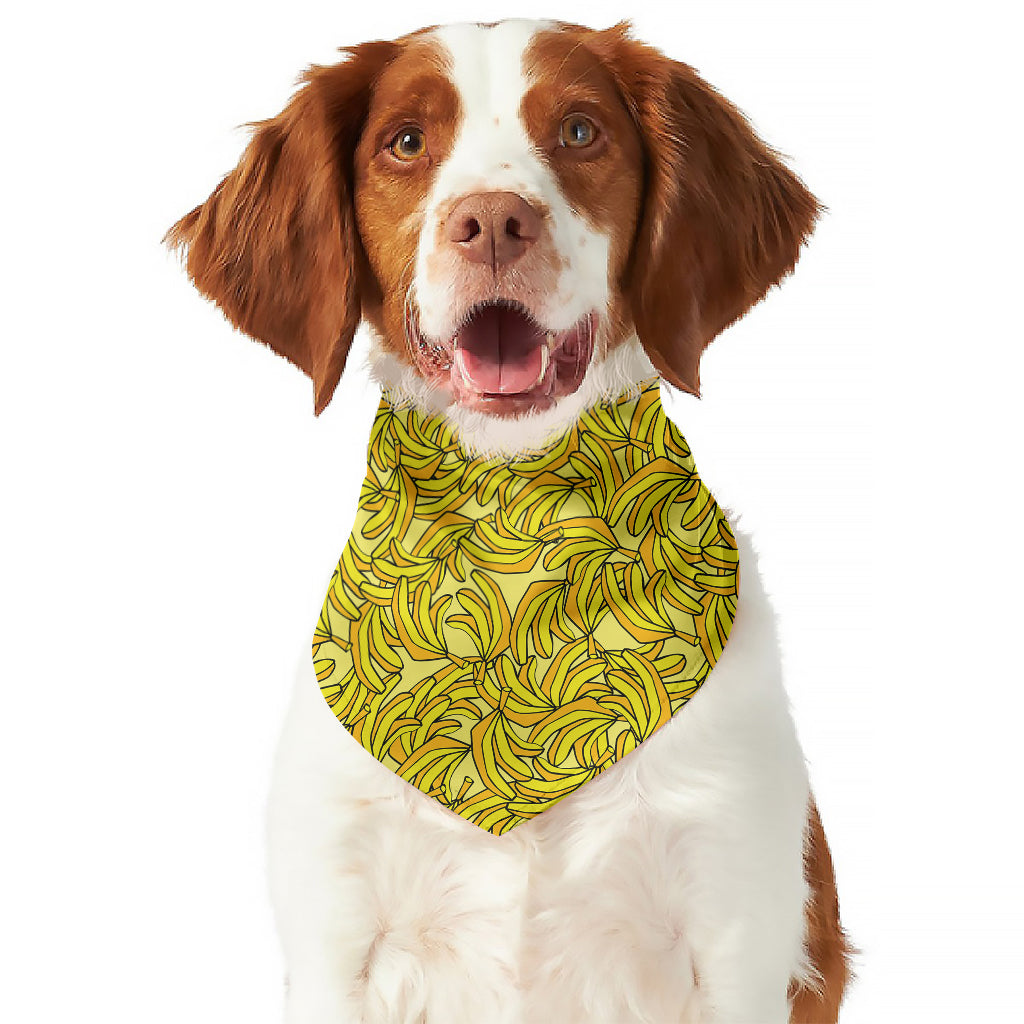 Yellow Geometric Banana Pattern Print Dog Bandana