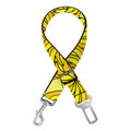 Yellow Geometric Banana Pattern Print Dog Seat Belt