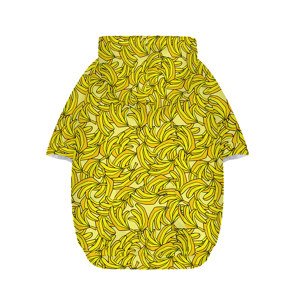 Yellow Geometric Banana Pattern Print Dog Zip Up Hoodie