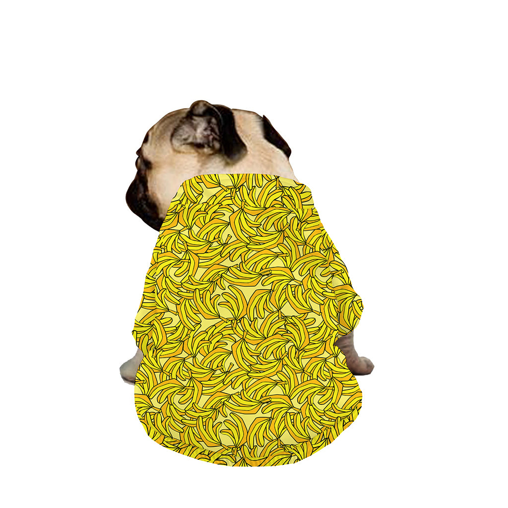 Yellow Geometric Banana Pattern Print Dog Zip Up Jacket
