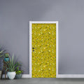 Yellow Geometric Banana Pattern Print Door Sticker