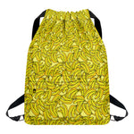 Yellow Geometric Banana Pattern Print Drawstring Backpack