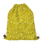 Yellow Geometric Banana Pattern Print Drawstring Bag