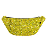 Yellow Geometric Banana Pattern Print Fanny Pack