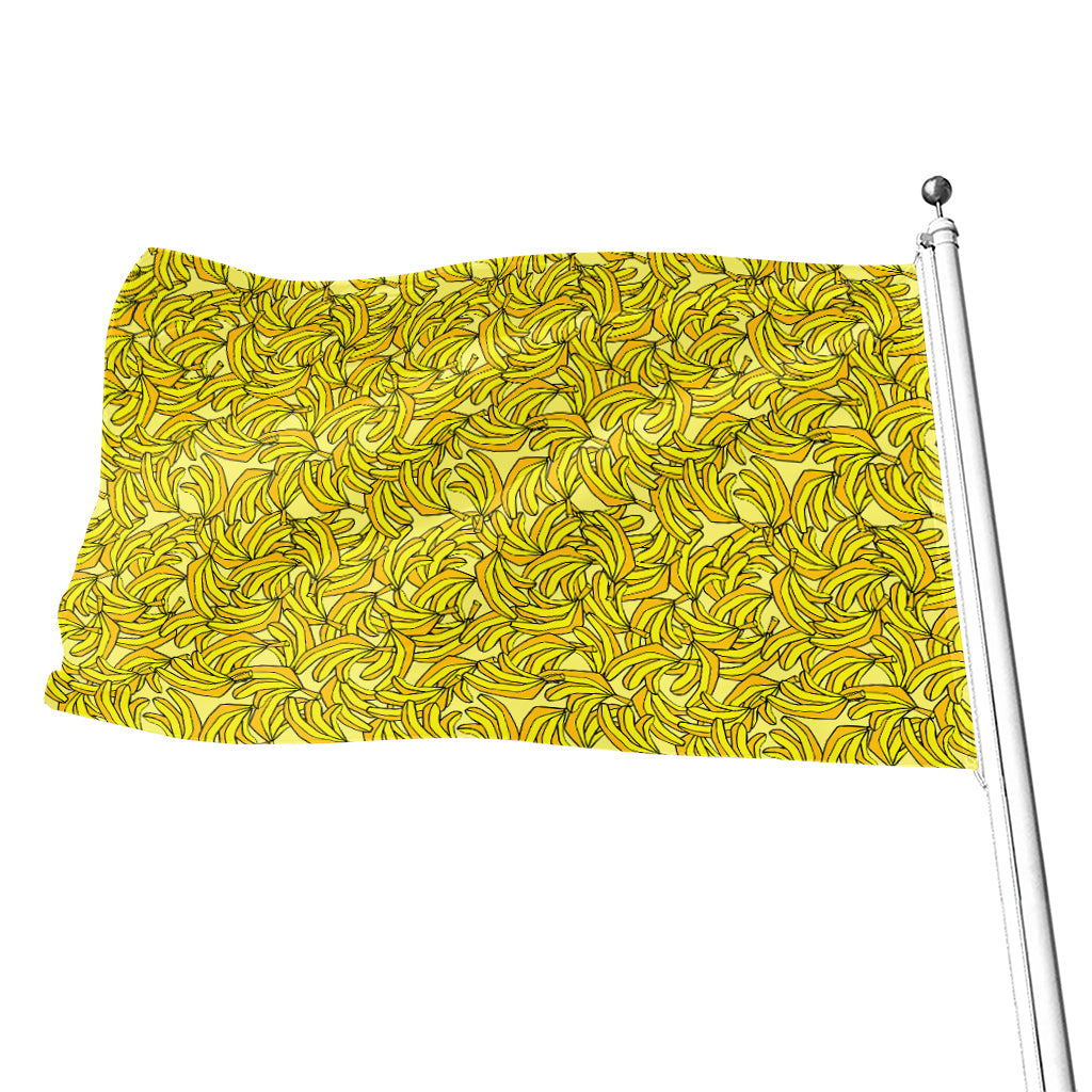 Yellow Geometric Banana Pattern Print Flag
