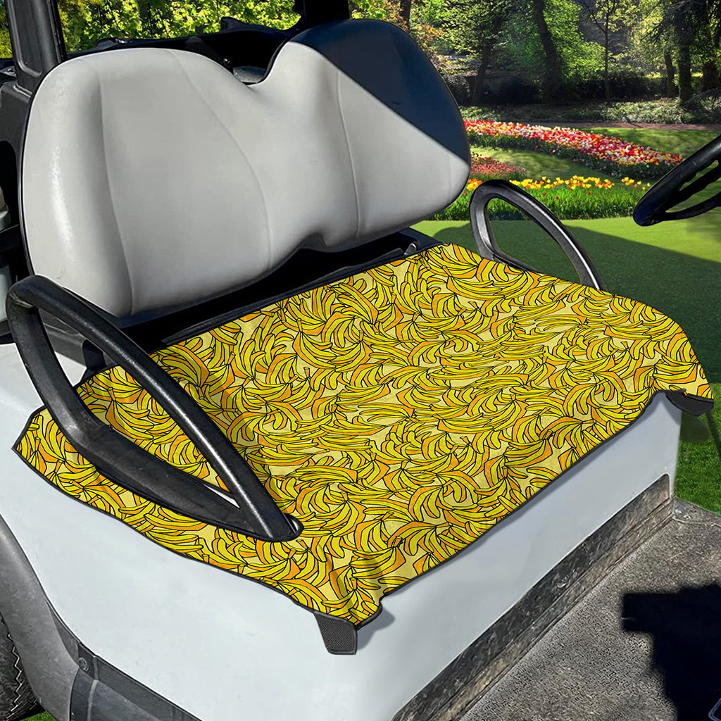 Yellow Geometric Banana Pattern Print Golf Cart Seat Cover