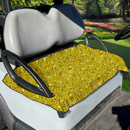 Yellow Geometric Banana Pattern Print Golf Cart Seat Cover