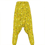 Yellow Geometric Banana Pattern Print Hammer Pants
