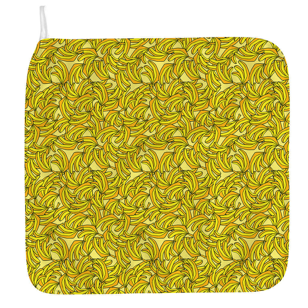 Yellow Geometric Banana Pattern Print Hand Towel