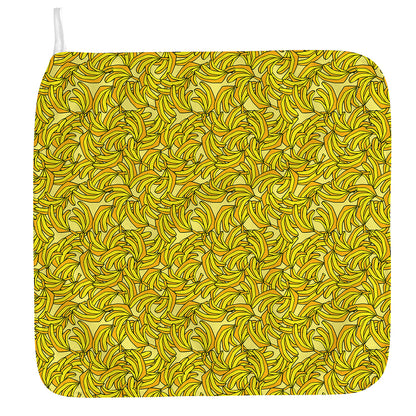 Yellow Geometric Banana Pattern Print Hand Towel
