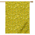 Yellow Geometric Banana Pattern Print House Flag