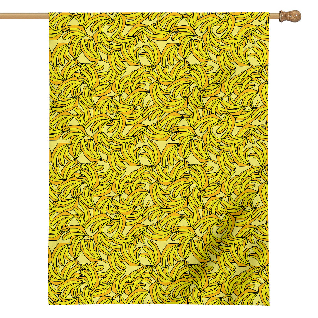 Yellow Geometric Banana Pattern Print House Flag
