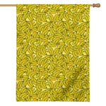 Yellow Geometric Banana Pattern Print House Flag
