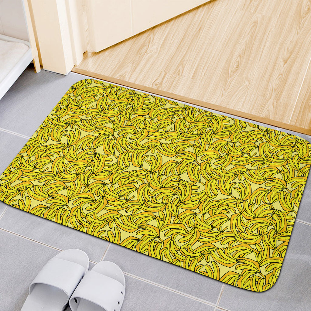 Yellow Geometric Banana Pattern Print Indoor Door Mat